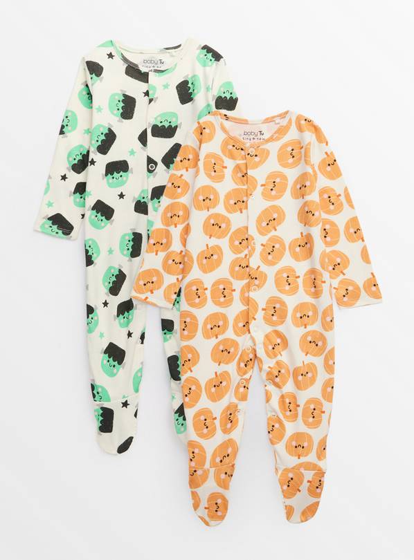 Halloween Printed Sleepsuits 2 Pack 3-6 months